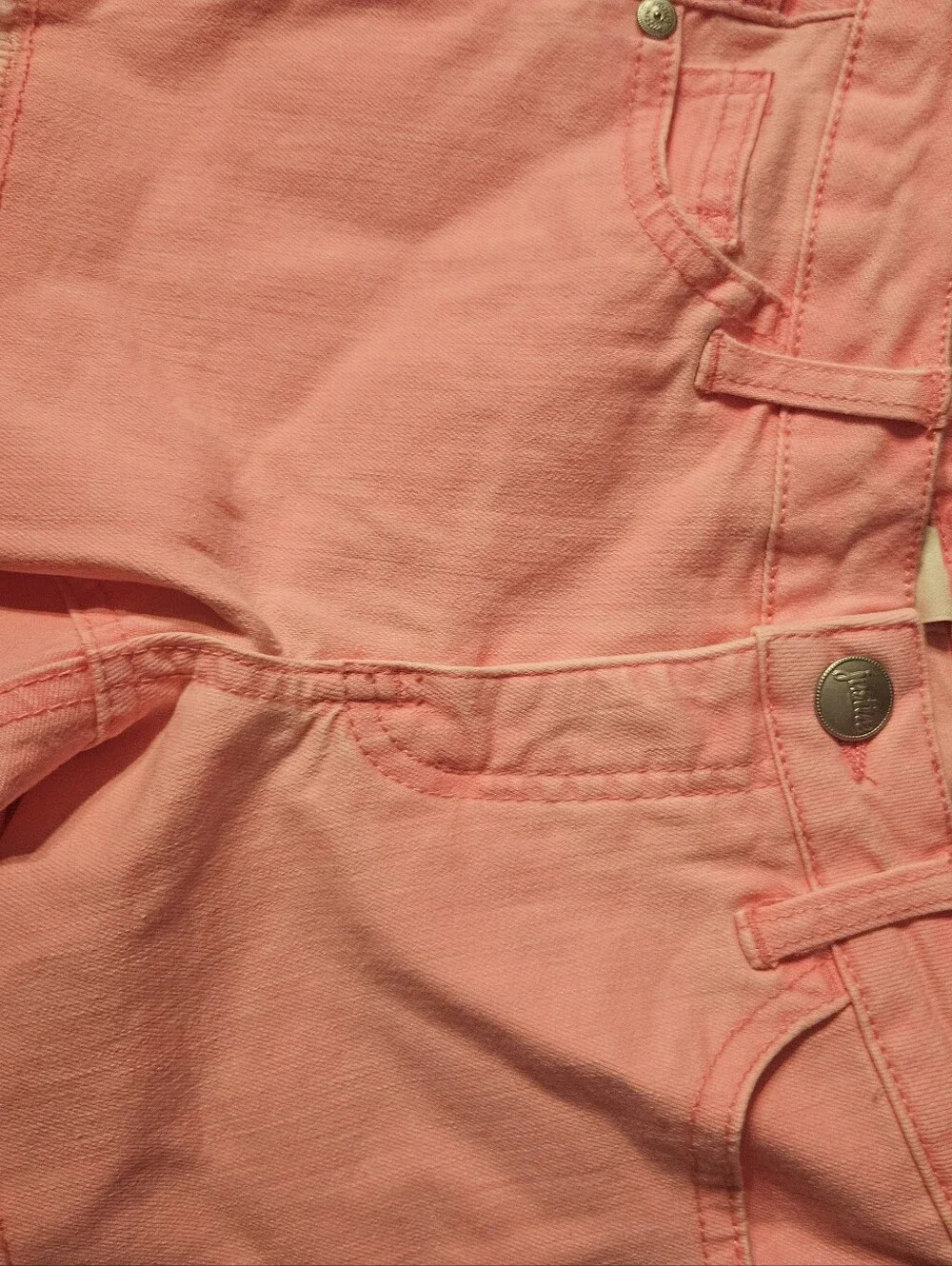 Justice Girls Coral Pink Denim Shorts Size 10